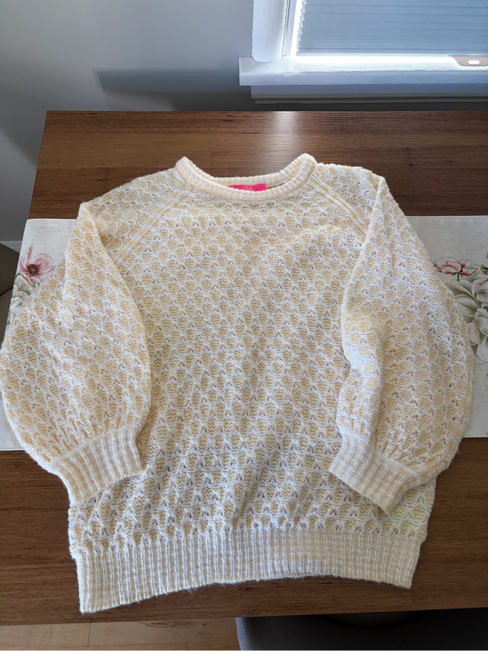 Lily Pulitzer Butter Yellow Textured Knit Women's Sweater Size Large
